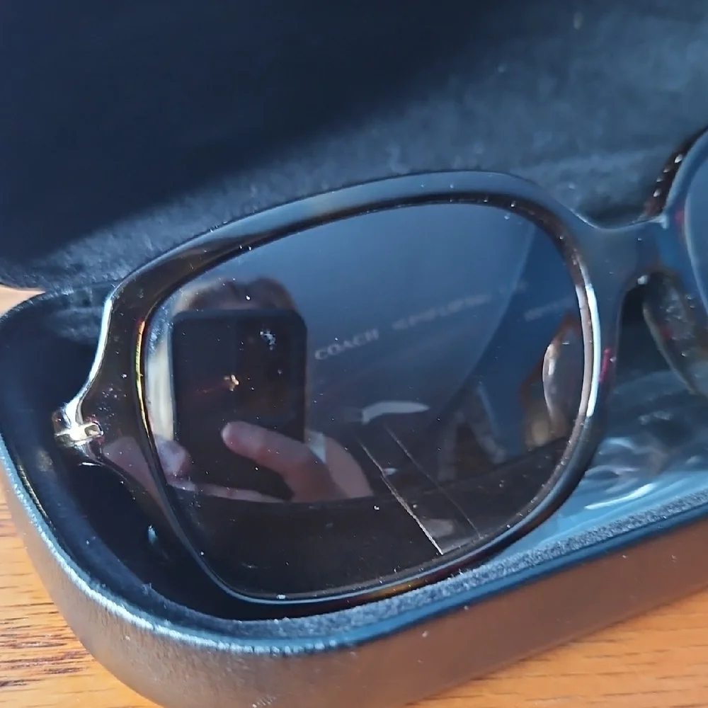 Coach Rectangular Tortoise Shell Sunglasses